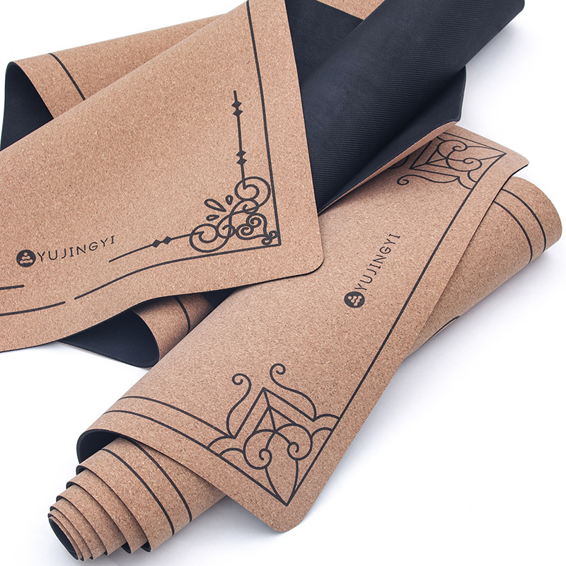 Cork Surface Natural Rubber Yoga Mat – Laser Engraving Custom