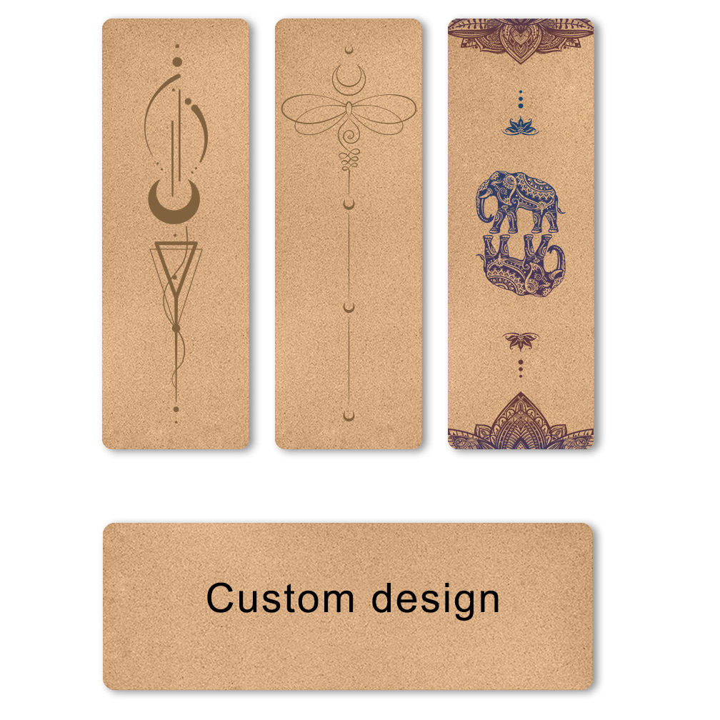 best cork and natural rubber yoga mat with custom HD print