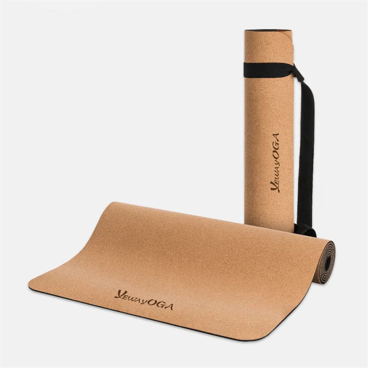 custom logo printed on cork yoga mat for brand promotion