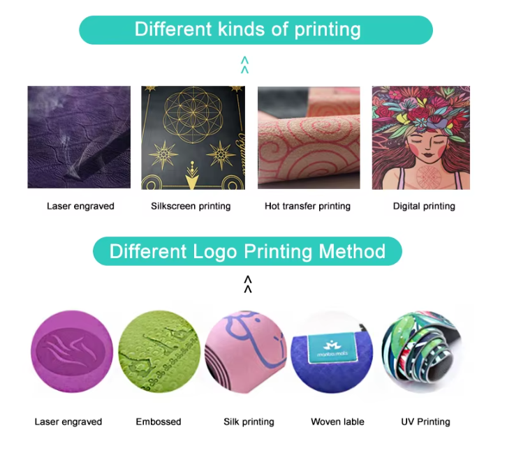 Custom logo yoga mat suede natural rubber