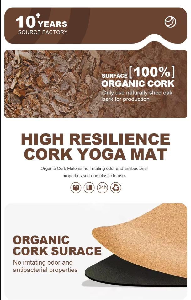 eco friendly biodegradable cork rubber yoga mat sustainable