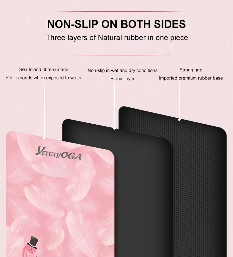 Biodegradable natural rubber suede yoga mat