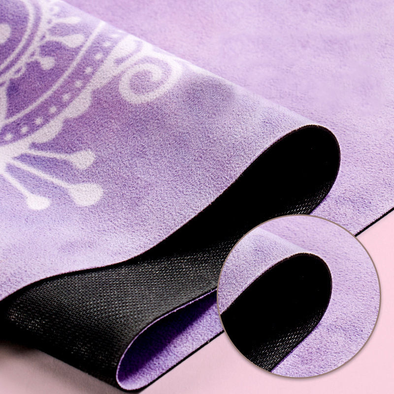 Vegan suede yoga mat texture grip close-up