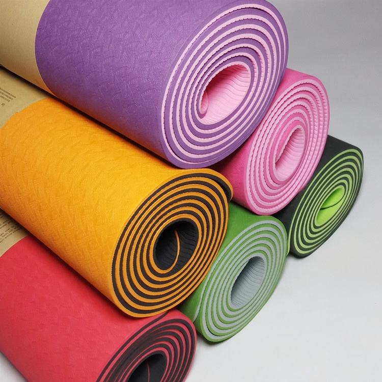 Double Color Double Layer TPE Yoga Mat | Dual-Sided Different Colors High-Density Non-Slip