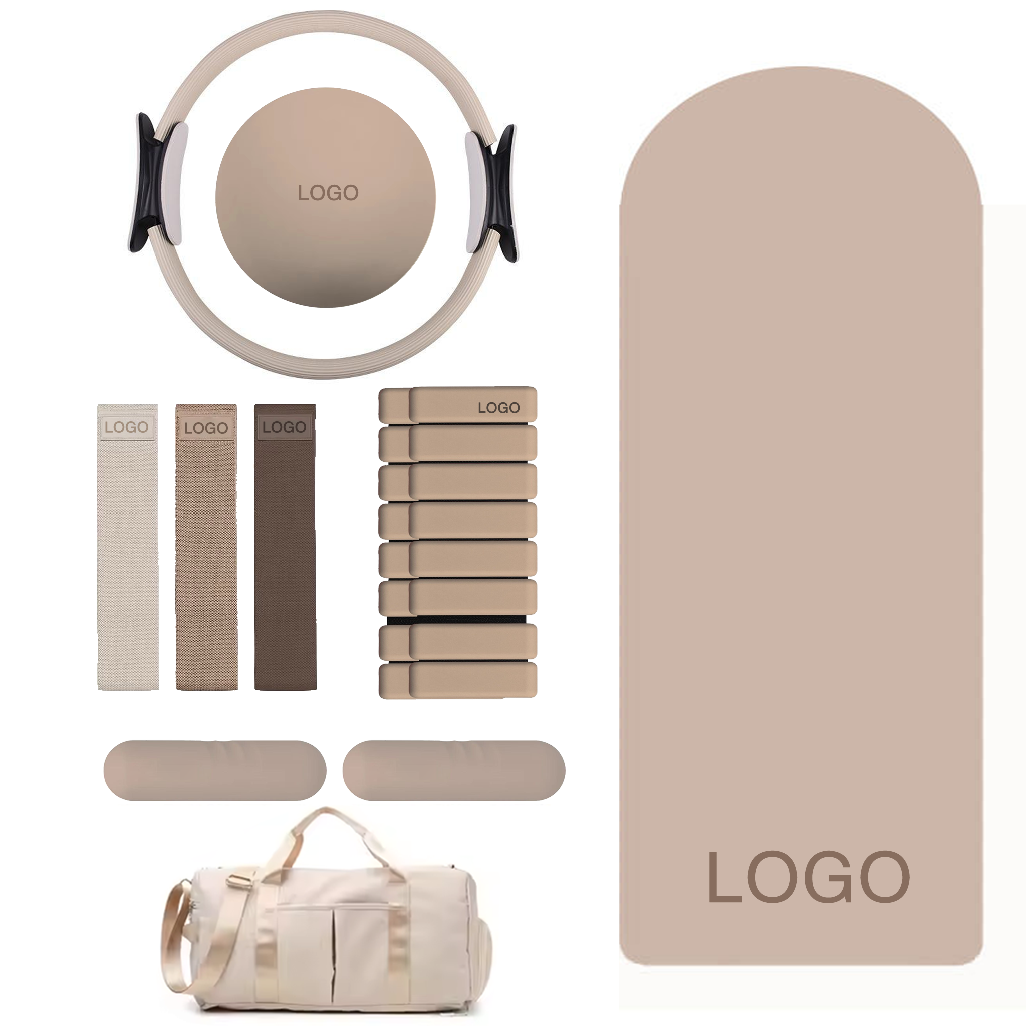 TPE Yoga Mat with Accessories Set | Complete Kit Great Value