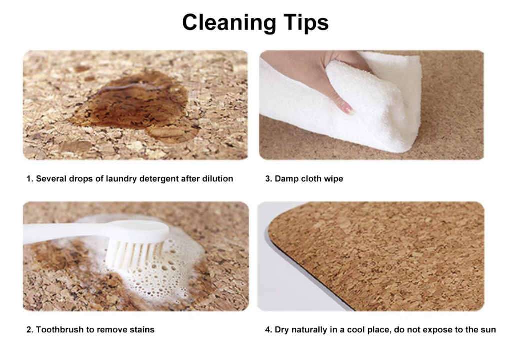 how to clean and maintain a cork natural rubber yoga mat