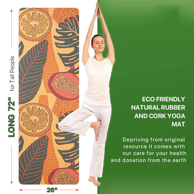 non toxic odorless safe cork rubber yoga mat for health