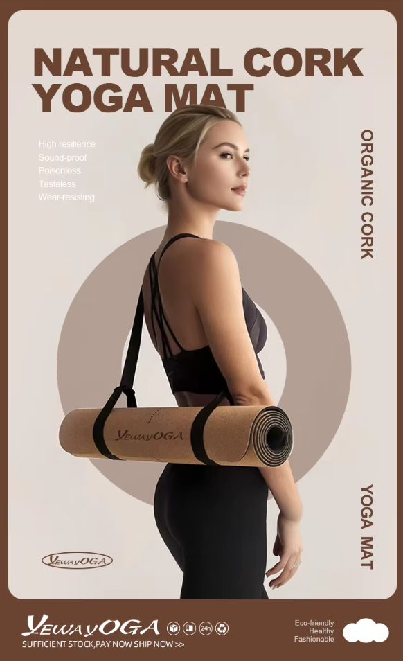 travel cork yoga mat lightweight portable easy carry