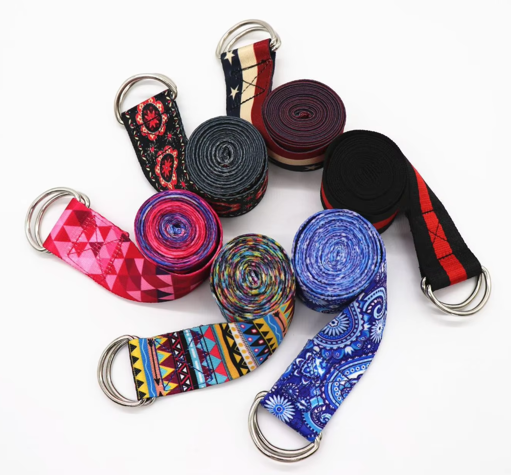 Gurt Correa Cinturn Yoga Estampado Patterned Custom Nonslip Band Belt Adjustable Sling Training Yoga Stretch Strap